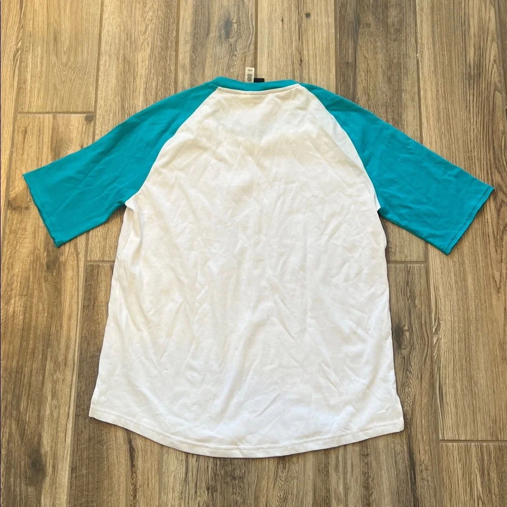 NWOT Adidas White and Teal Raglan Tee - Picture 7 of 7